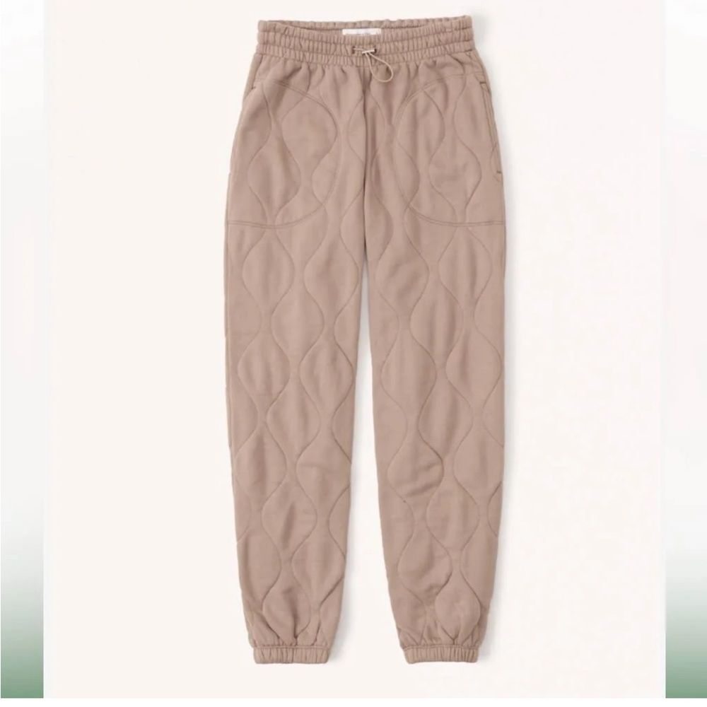 Abercrombie and fitch brown quilted sweatpants joggers size medium